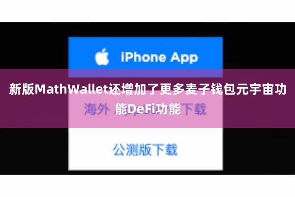 新版MathWallet还增加了更多麦子钱包元宇宙功能DeFi功能