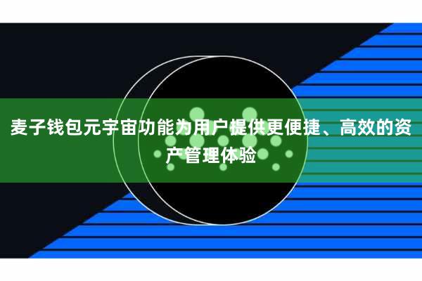 麦子钱包元宇宙功能为用户提供更便捷、高效的资产管理体验