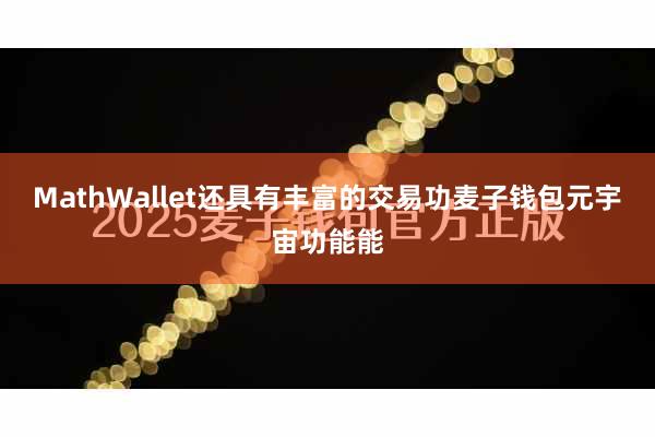 MathWallet还具有丰富的交易功麦子钱包元宇宙功能能